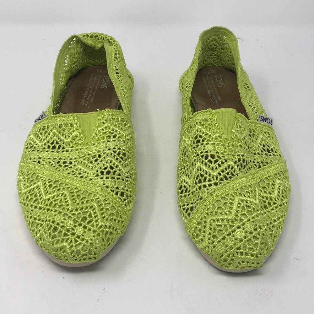 Neon Green Crocheted Toms Sz 9.5